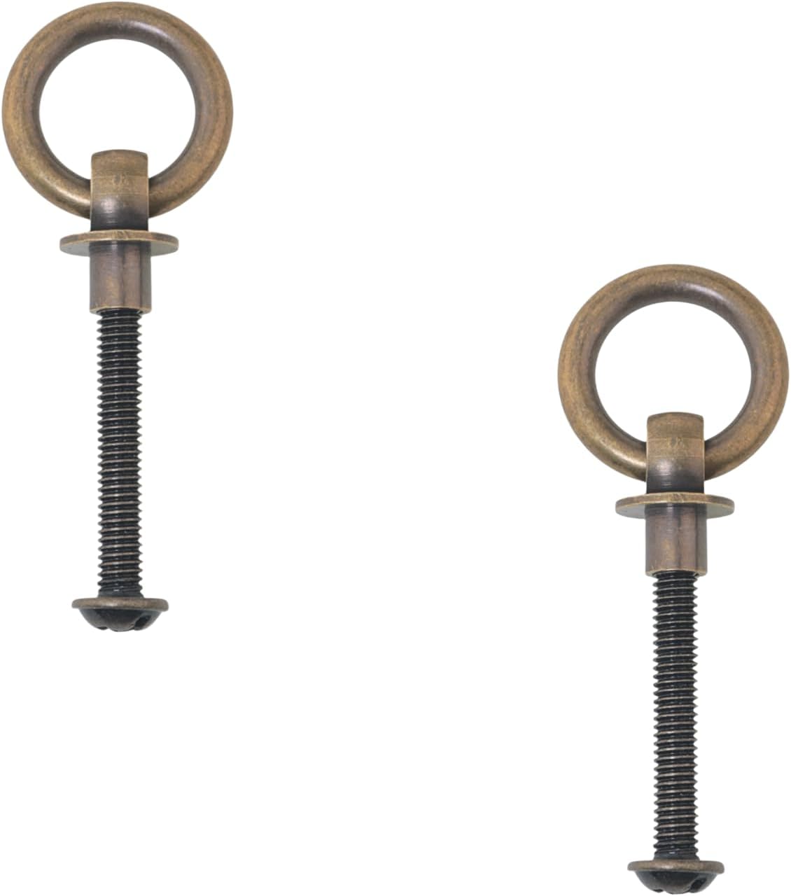 6PCS Brass Pull Ring with Mounting Screws Kitchen Cabinet Wardrobe Drawer Furniture Hardware Handle