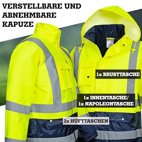 Foto von Safetytex Winter Warnschutz Parka - Arbeitsjacke - Warnschutzjacke - Outdoor Warnjacke - wasserdicht & winddicht - fluoreszierend gelb - Größe M