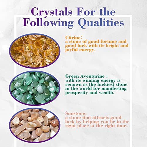 Yhluck Healing Crystal Bracelet Good Luck Protection Bracelet Citrine Green Aventurine Sunstone Natural Gemstones Bracelet Yoga Reiki Gift #TOP2