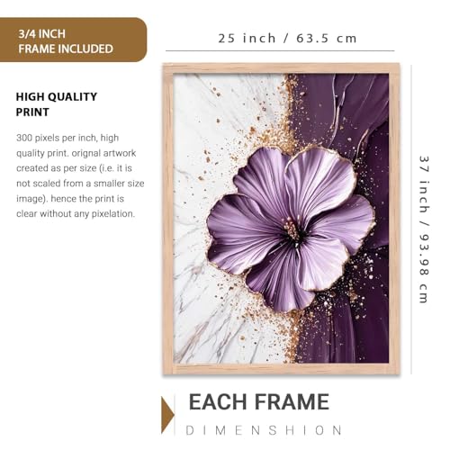 Image of kotart Aesthetic Floral Art Home Decoration Painting | Floral Paintings With Frame For Living Room Bed Room Hotel Wall Decor Digital Reprint (25x37 inch)