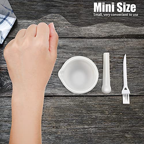 2 Sets Mini Porcelain Mortar And Pestle Set Porcelain Herb Grinder Crusher Grinding Bowl Kitchen Mixing Grinding Bowl With 2 Pieces Brushes For Seasonings, Sesame, Herbs, Medicine #TOP5