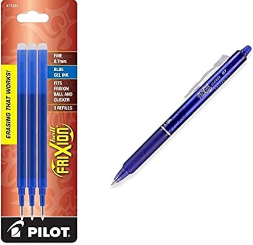 Pilot Recambios de tinta de gel para bolígrafo de tinta de gel borrable FriXion, punta fina, paquete de tinta azul el paquete incluye 1 paquete de