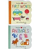 2 Pack Chunky Lift-a-Flap Board Books: First Words / Animals Lift-a-Flap Books (Babies Love)