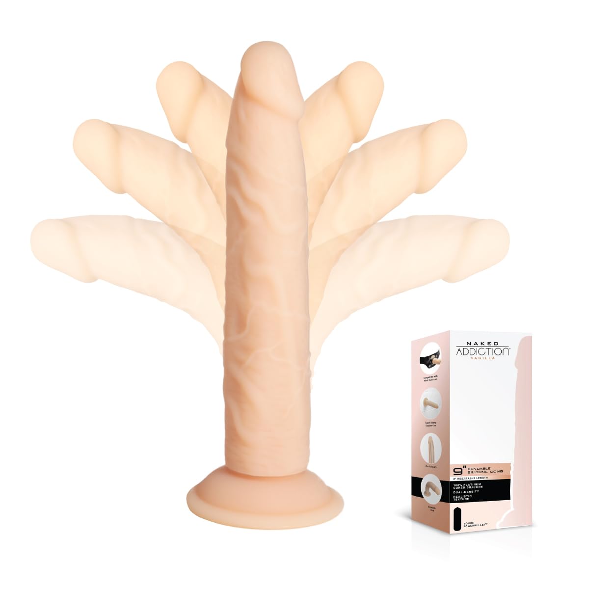 Gode double densité flexible en silicone Vanilla pour une stimulation ciblée - 8