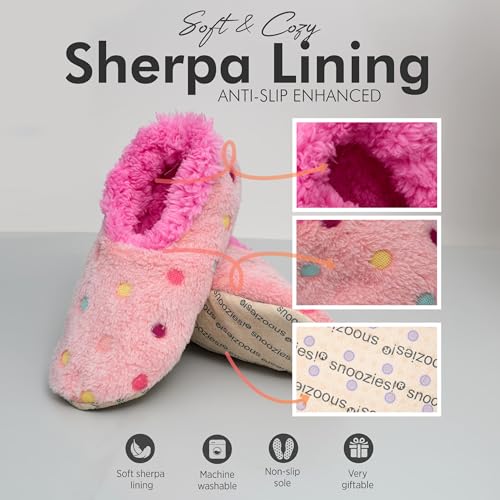 Snoozies WLD-007-LARGE Slippers For Women | Lotsa Dots Colorful Cozy Sherpa Slipper Socks thumb #2