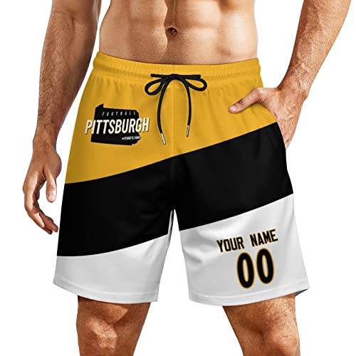 Custom Football Shorts for Men Youth City Gifts Sport Beach Shorts Personlized Name Number Quick Dry Football Pants