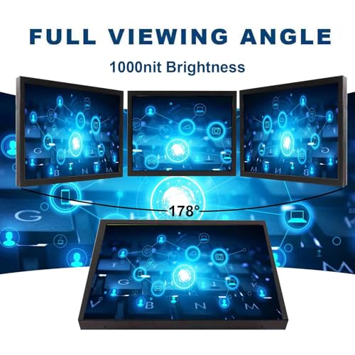 Image of VSDISPLAY 15'' 1024x768 Industrial LCD Monitor 1000 Nits with H /D DVI VGA | High Brightness IPS Screen Outdoor Extra Display