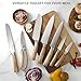 Kangdelun Ultra Sharp 14-Piece Kitchen Knife Set, High Carbon Stainless Steel Blades, Torrefied Natural Wood Handles, Ergonomic Design, Space-Saving White-Finished Wood Block, Easy Hand Wash, Gift Box