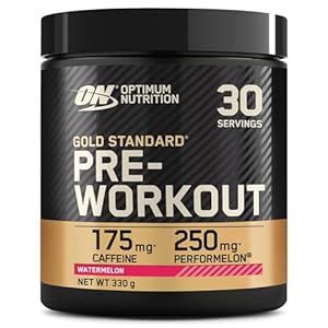 Optimum Nutrition Gold Standard Polvo Pre Entrenamiento, Bebida Energética con Monohidrato de Creatina, Beta Alanina, Cafeína y Complejo de Vitamina B, Sabor Sandía, 30 porciones, 330 g