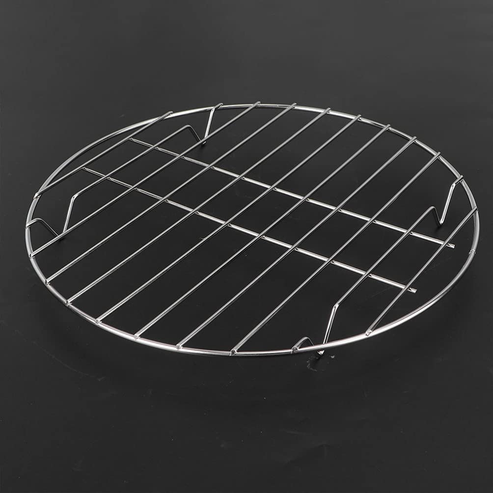 Four de camping 28 cm Grille de cuisson ronde 2 pièces en acier inoxydable Cuisson Refroidissement Cuisson à la vapeur Grille de grillage Grilles de rôtissage Grille de séchage Boulangerie Support d