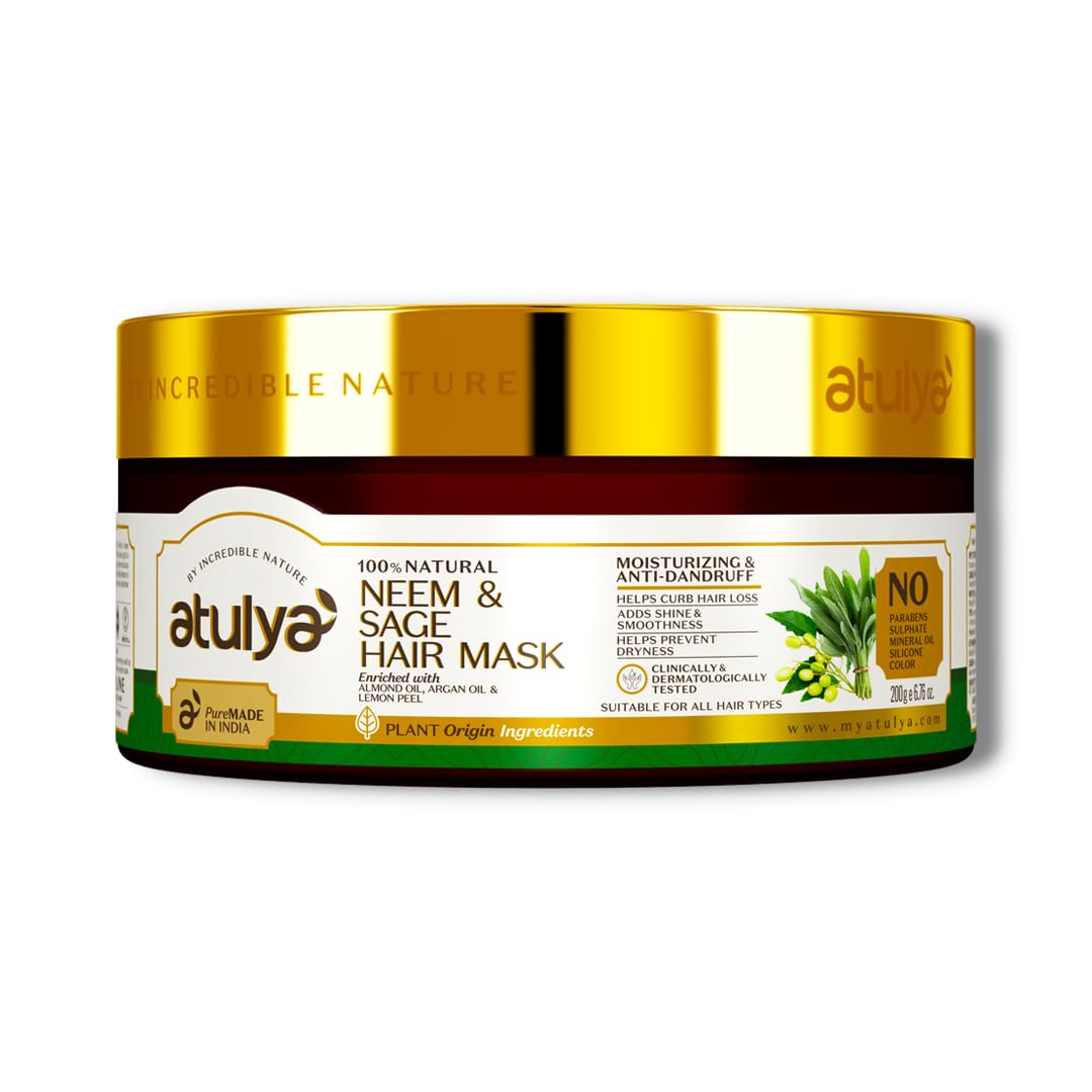 Atulya Neem & Sage Hair Mask for Controlling Dandruff & White Flakes | Anti-Dandruff | Reduces Hair Fall | Paraben, Sulphate & Silicone Free | All Hair Types | 200gm-image-46