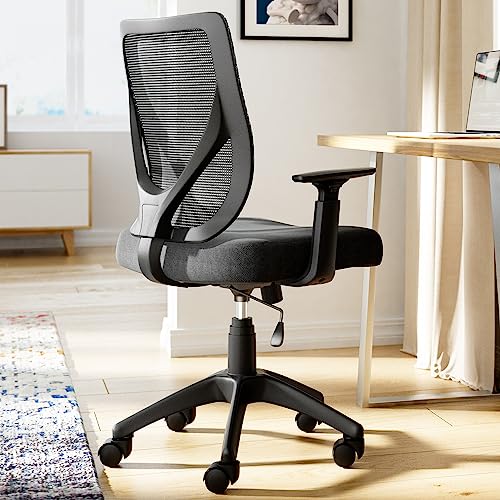 Serta Focus Mesh Office Chair, Ergonomic Mid-Back Computer DeskChair with Lumbar Support, Breathable MeshBack, SertaQuality Foam Cushion, Adjustable