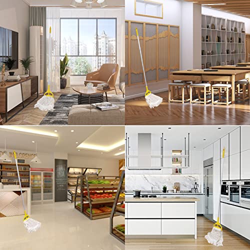 Image of Loop-End String Mop, Heavy Duty Commercial Industrial Mop with Extra Mop Head Replacement, 59 inch Aluminium Alloy Pole.