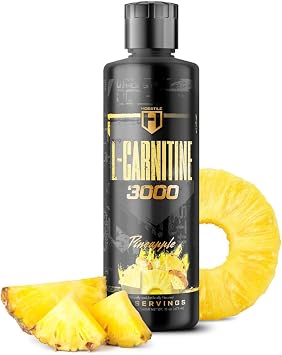 HOSSTILE Liquid L-Carnitine 3,000 mg Pure L-Carnitine per Serving, Supports Fat Metabolism, Energy & Endurance, Pre-Cardio or Pre-Workout Energy Support, Zero Stimulants, Pineapple, 31 Servings
