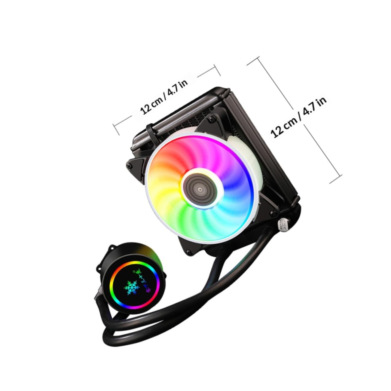 CPU Radiator Liquid Cooler Water Cooling System for Gaming Desktop Pc, Integrated Mute Water Cooler Fan 120mm Radiator, High-Performance Cooling for Overclocking and Silent