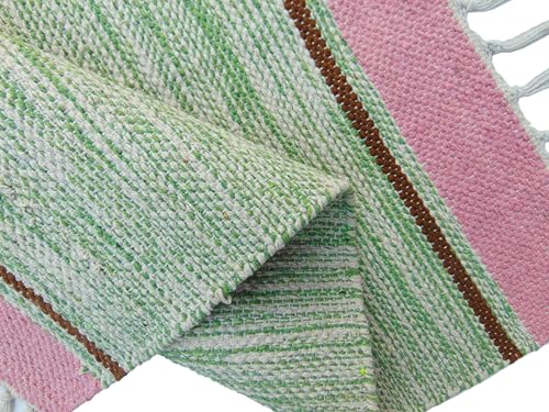 Image of MDZ Hand Woven Cotton Modern Assorted Border Rug | Size: 16 inchx24 inch Inch or 40x60 cm | Color: Assorted Multi | Machine Washable | Eco Friendly | Multi Uses (Combo of 6 Pcs.)