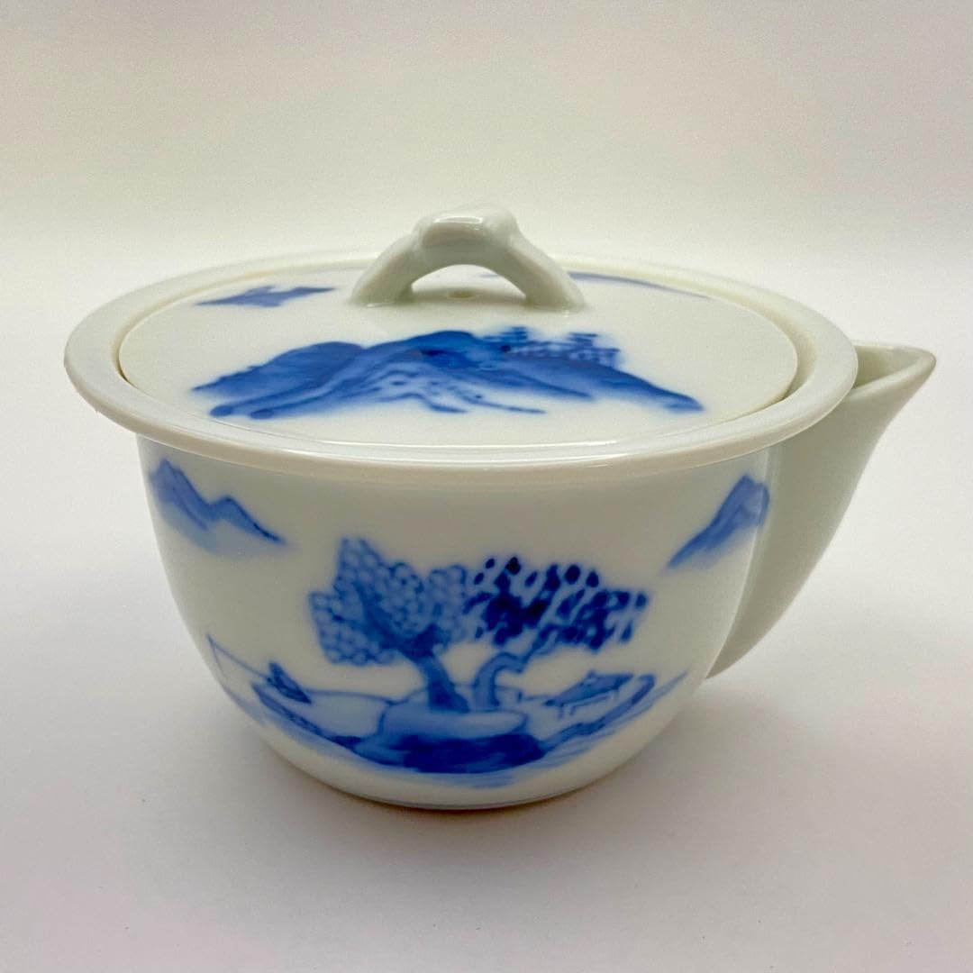 京焼 加藤和峰 急須 2客 煎茶 茶道具 Amazon.co.jp: 煎茶道具 宝瓶急須 染付 加藤和峰 箱なし 茶器 京焼