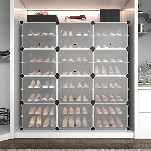 Rojasop Portable Shoe Rack Organizer 8-Tier Shoe Cabinet 48-Pair Shoe Organizer Shoe Storage Expandable Free Standing Stackable Space Shoe Rack With 2 Exclusive Versatile Hooks For Bedroom #TOP4