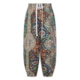 Lorilida Kids Girls Summer Hippy Boho Harem Pants Boys High Waist Hip Hop Jazz Street Sports Baggy Trousers Type B 11-12 Years