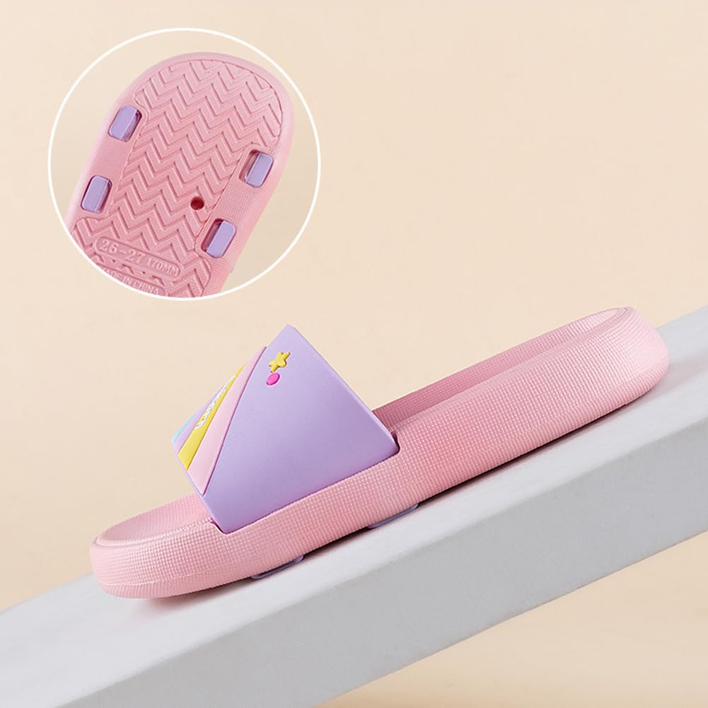 Pantuflas de unicornio para niñas, para playa, piscina, verano, sandalias para niños, lindas zapatillas de baño y ducha
