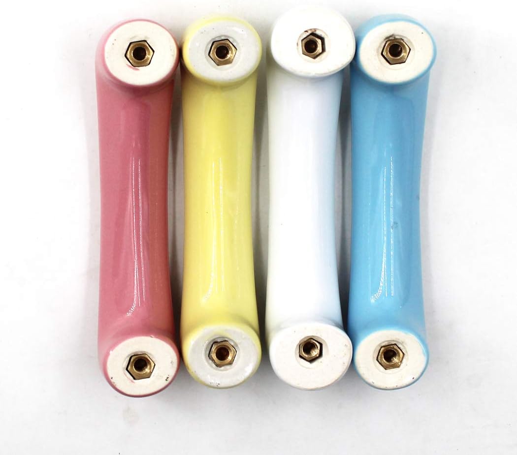 Yellow Ceramic Cabinet Handles Drawer Pulls Knobs Cupboard Knobs for Kitchen Knobs Kids Room Cabinets Closets Toy Organizer Box Bookcase