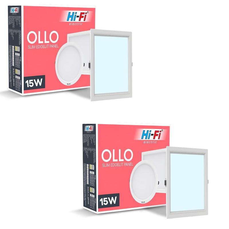 Image of Hi-Fi OLLO 15 watt Downlight for Junction Box | Cool Day White (6500K) |68 mm Cutout| Inbuld Driver| Square Ied Light for Ceiling Pack of 2
