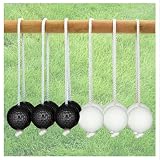 BLGVGKLPNT 6 Set Leitergolf Bälle Golfpraxis Training für Garten Strand Grillpartys Familien Events Leiterspiel Bälle inkl Nylonseilen,Golfbälle,42mm Outdoor Wurfspiel (C-6)