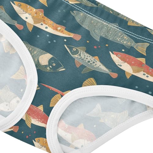 Wusikd Fish Girls' Underwear Cotton Girls Briefs Soft Toddler Underwear 2T4
