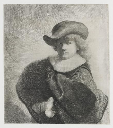 Carteles e impresos de pinturas famosas Rembrandt cuadro Autoritratto con cappello 60x90cm