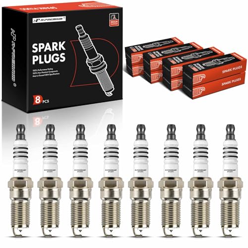 A-Premium Iridium Platinum Spark Plugs Compatible with Ford F-150, F-150 Heritage, Mustang, Crown Victoria, GT & Chevrolet Camaro, Corvette & Cadillac CTS & Lincoln Town Car & Mercury, Pack of 8