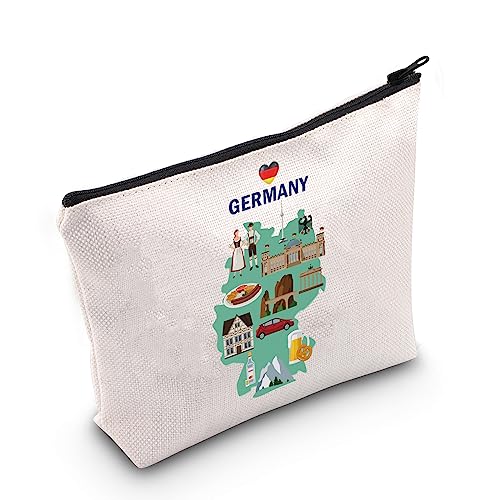 MEIKIUP Germany Travel Cosmetic Bag Germany Travel Memory Map Gift Berlin Honeymoon Gift Germany...