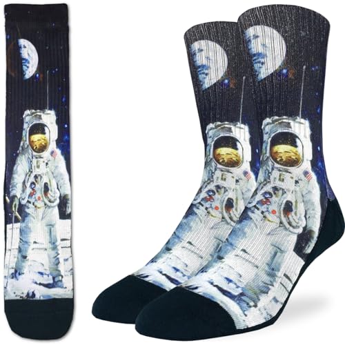 Good Luck Sock Men's Apollo Astronaut Socks, Adult, Shoe Size 8-13