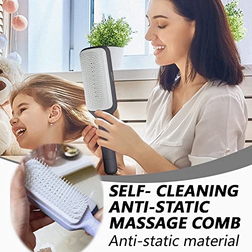 Self-Cleaning Massage Hair Brush For Women,Use With Both Wet & Dry Hair,Restore Natural Shine And Texture,Suitable For All Hair Types #TOP5