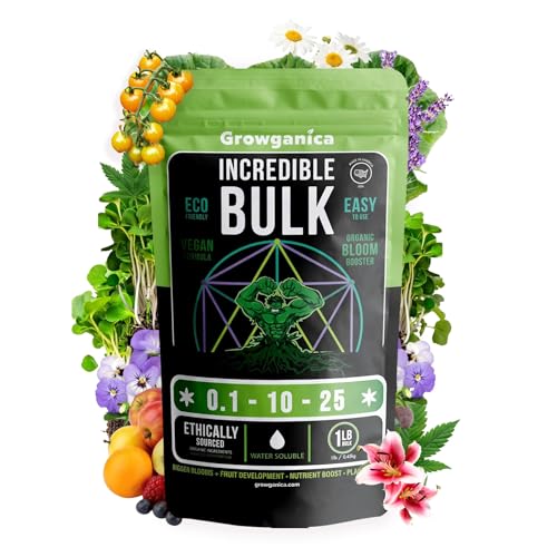 Organic Bloom Booster, Incredible Bulk 0.1-10-25. Organic Vegan Plant Food (1lb)