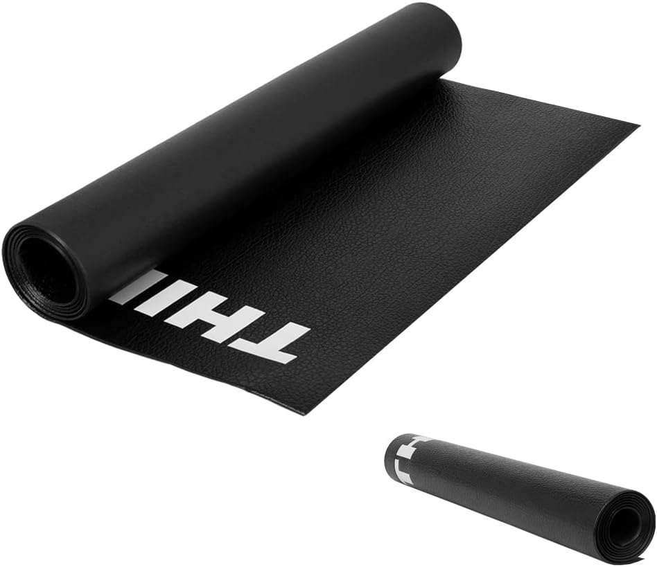 Thinvik Bike Mat for Peloton Spinning Bike & Wahoo Kickr 30×60in /30×72in Bicycle Trainer Mat for Cycleops Rowe Indoor Cycling Exercise Stationary Bike mat with Stone Texture 4mm/6mm Thickness