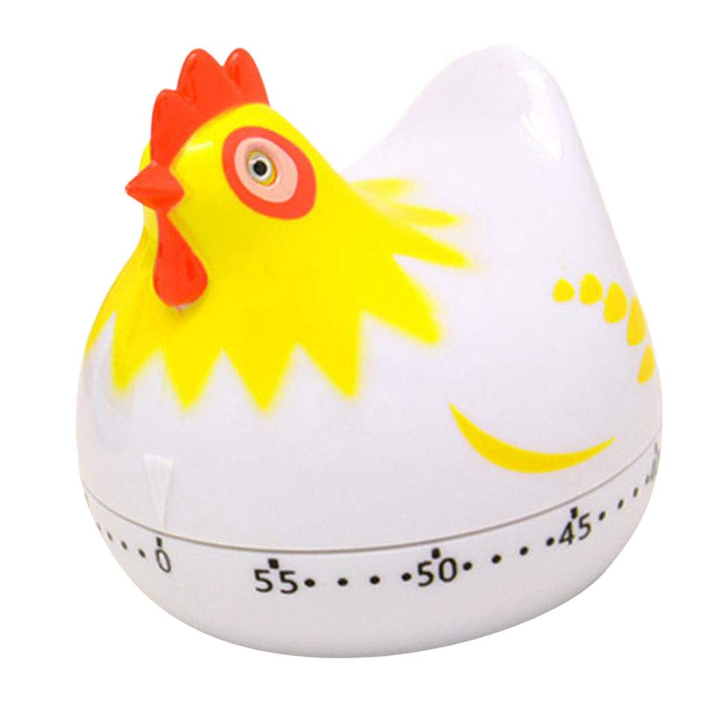 Hen Shape Kitchen Timer Manual Mechanical Food Cooking Timers White