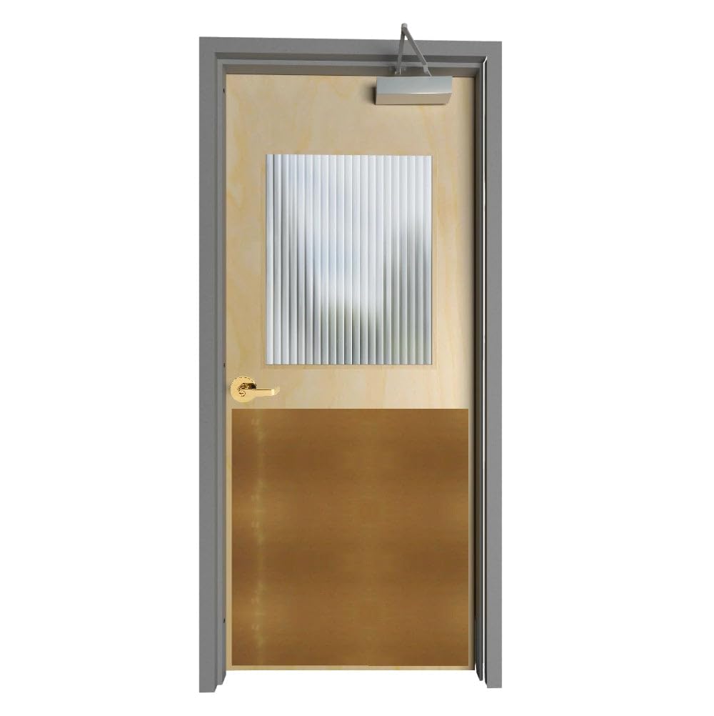 Durable Door Armor Plate - Multiple Finish &amp; Size Options - 30x34 - Shiny Brass -Screw Mount