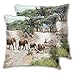 PATINISA Lot de 2 Housses de Coussin,Animaux d'éléphant de la Faune Africaine,Souple Carré Throw Taie d'oreiller à Canapé Salon Protège Oreiller Carré,55x55cm