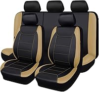 Vista 12 de Flying Banner Fundas para Asiento de Vehículo de Fibra de Carbono y Cuero, Gris Leopardo Negro, Ajuste Universal - 8 Piezas