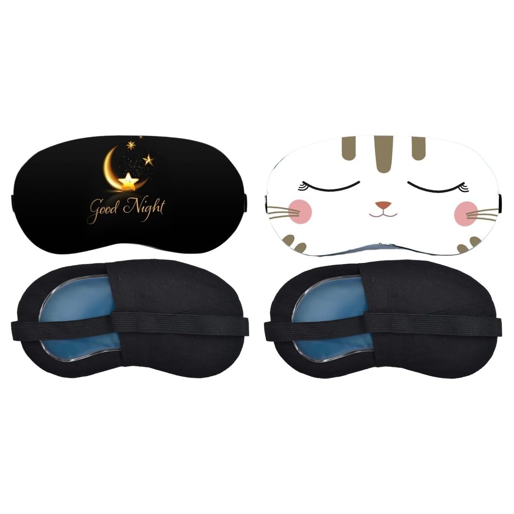 Aoxeria Golden Good Night, Sleeping Bunny Face Sleeping Mask Combo, Soft Comfortable Light-Blocking Eye Cover for Women, Men & Kids, Reusable Blindfold for Night Sleep, Nap, Travel (Pack of 2)-image-48