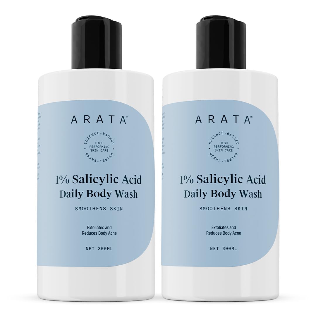 1% Salicylic Acid Body Wash (600ml) For Body Acne & Dry Skin | Derma Tested|Removes Tan | Exfoliates, Cleanses & Smoothens Uneven & Rough Skin | Shower Gel For Men & Women