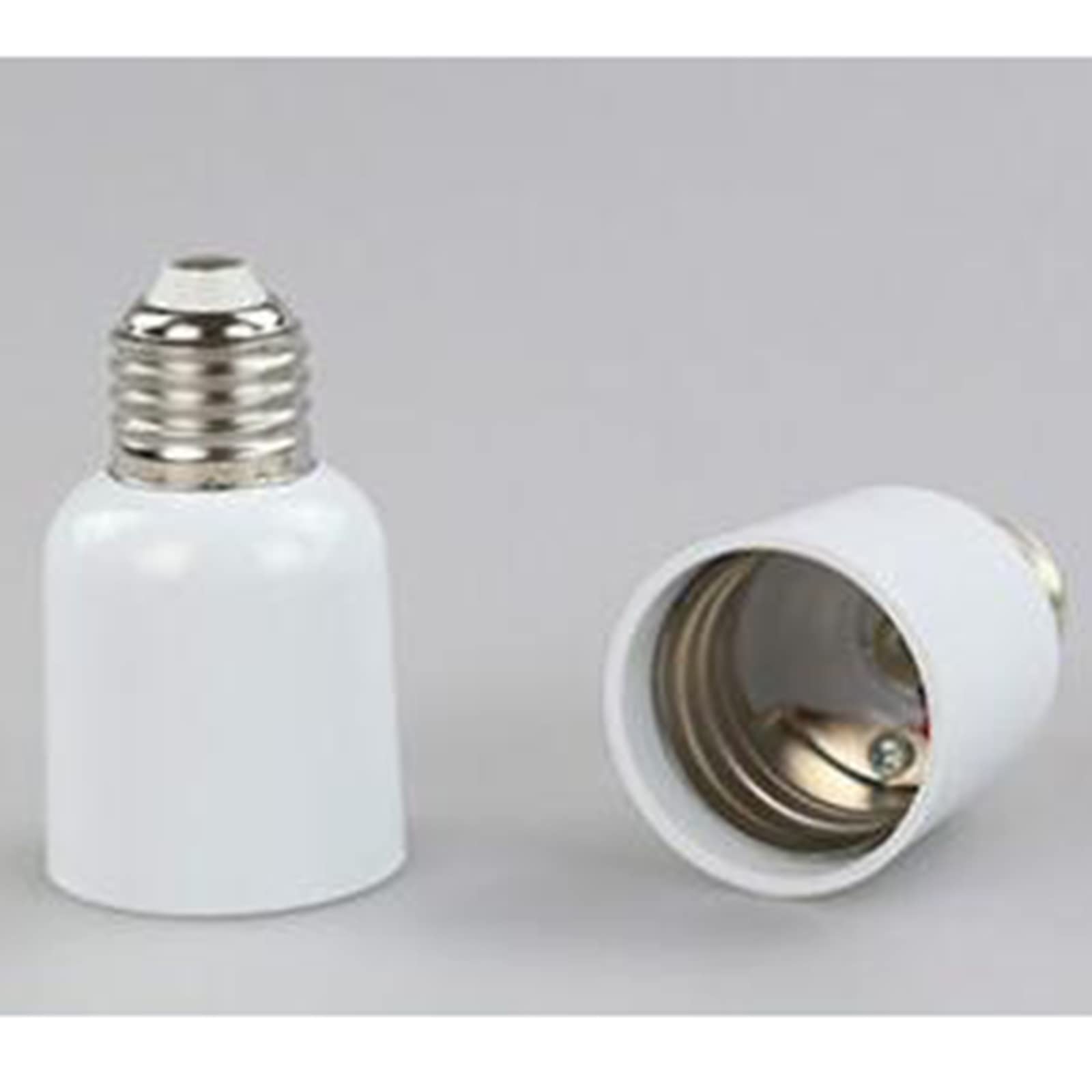 YSJJZRL E14/E27/B22/GU10/G24/E40 Socket Extender Lamp Bulb Socket Extension Lamp Holder Adapter (2 Pcs,E27 to E40)