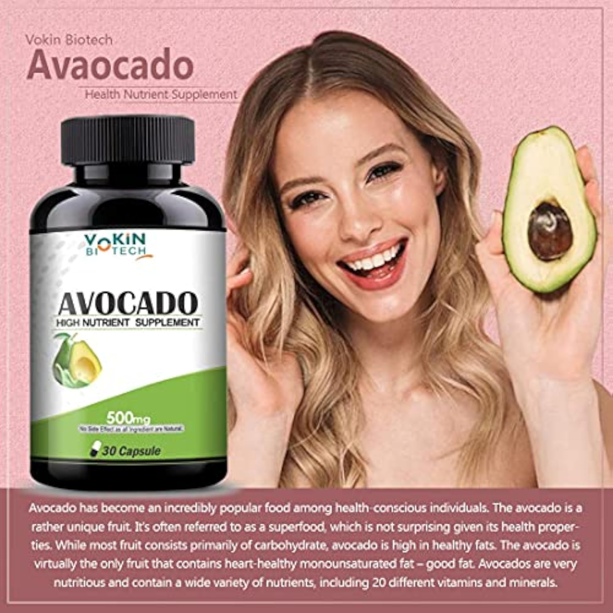 Vokin Biotech Avocado Capsule, Herbal Health Supplement
