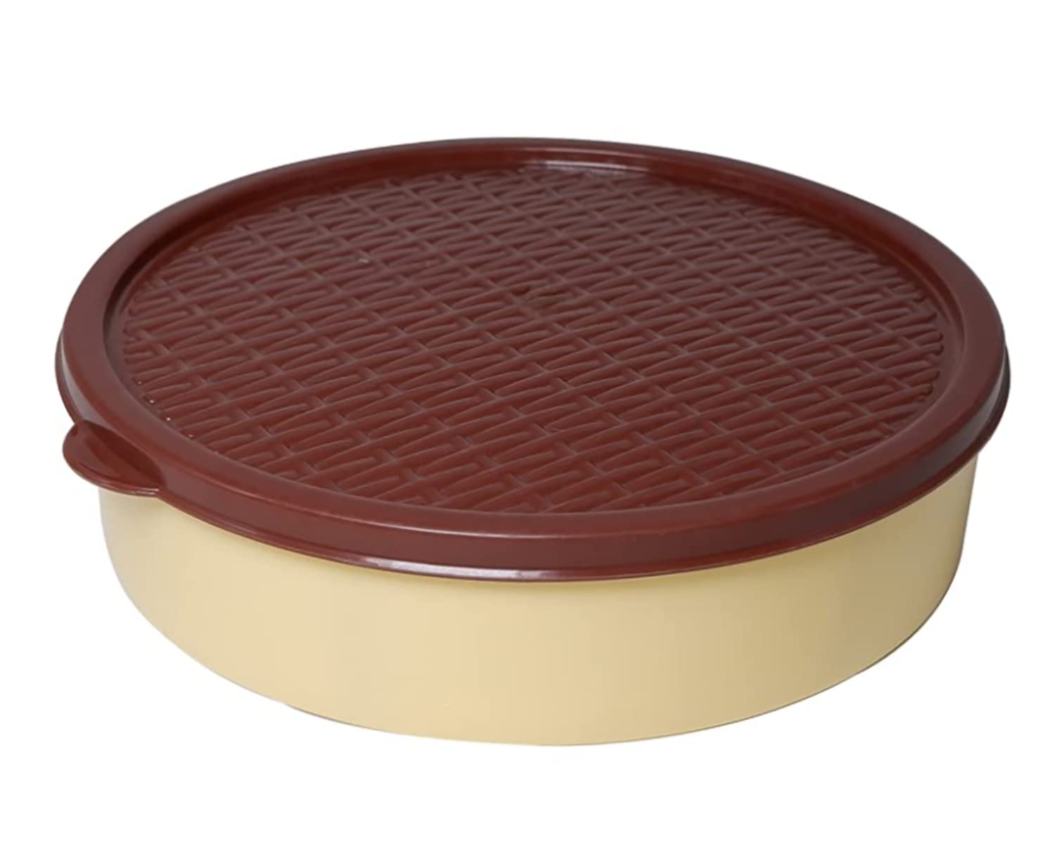 Kuber Industries Food Grade, Microwave Safe Plastic Masala Box, Spice Container with 6 Containers & 1 Spoon (Cream)-HS43KUBMART25880
