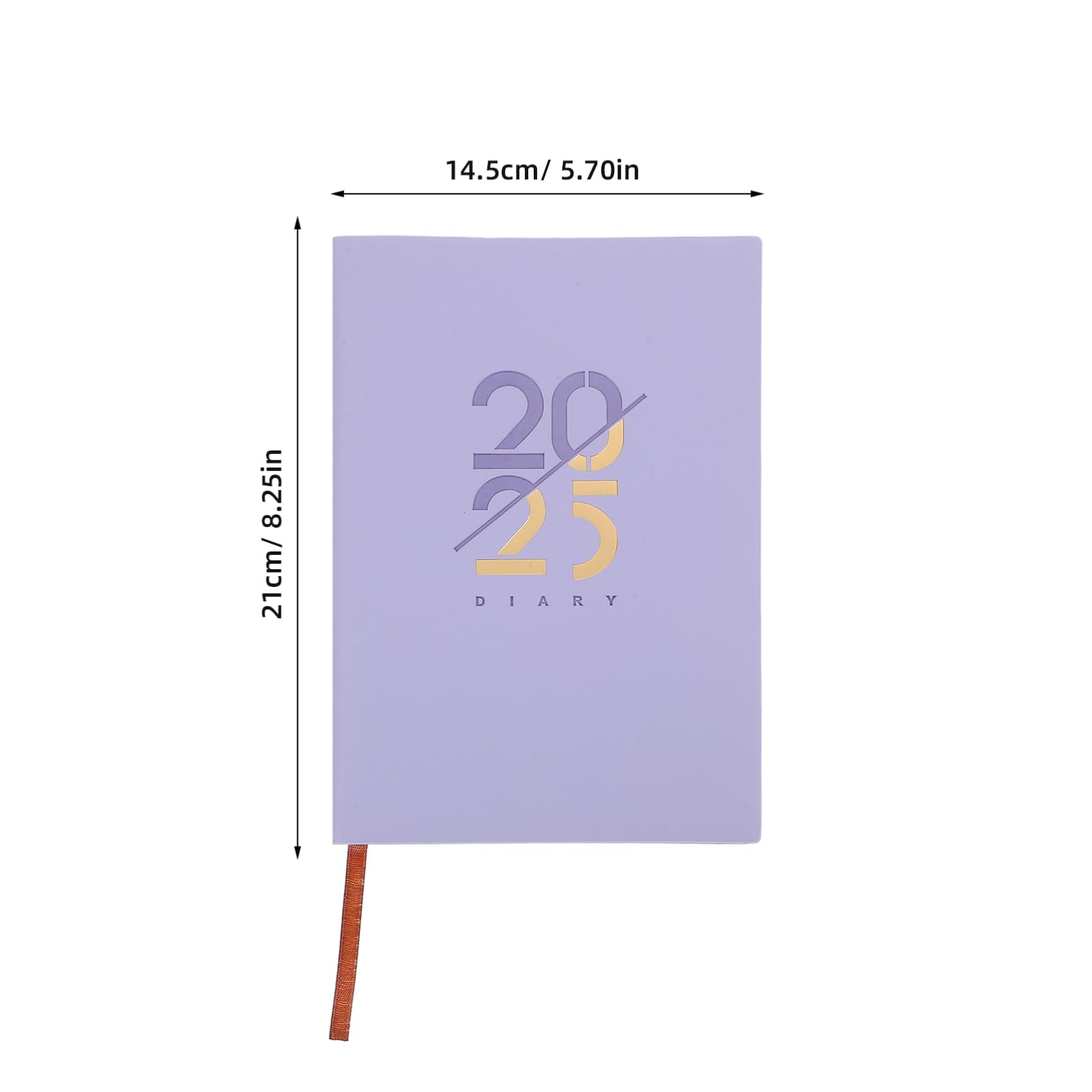 Daily Planner 2025 A5 in Pu Porpora, Quaderno Agenda