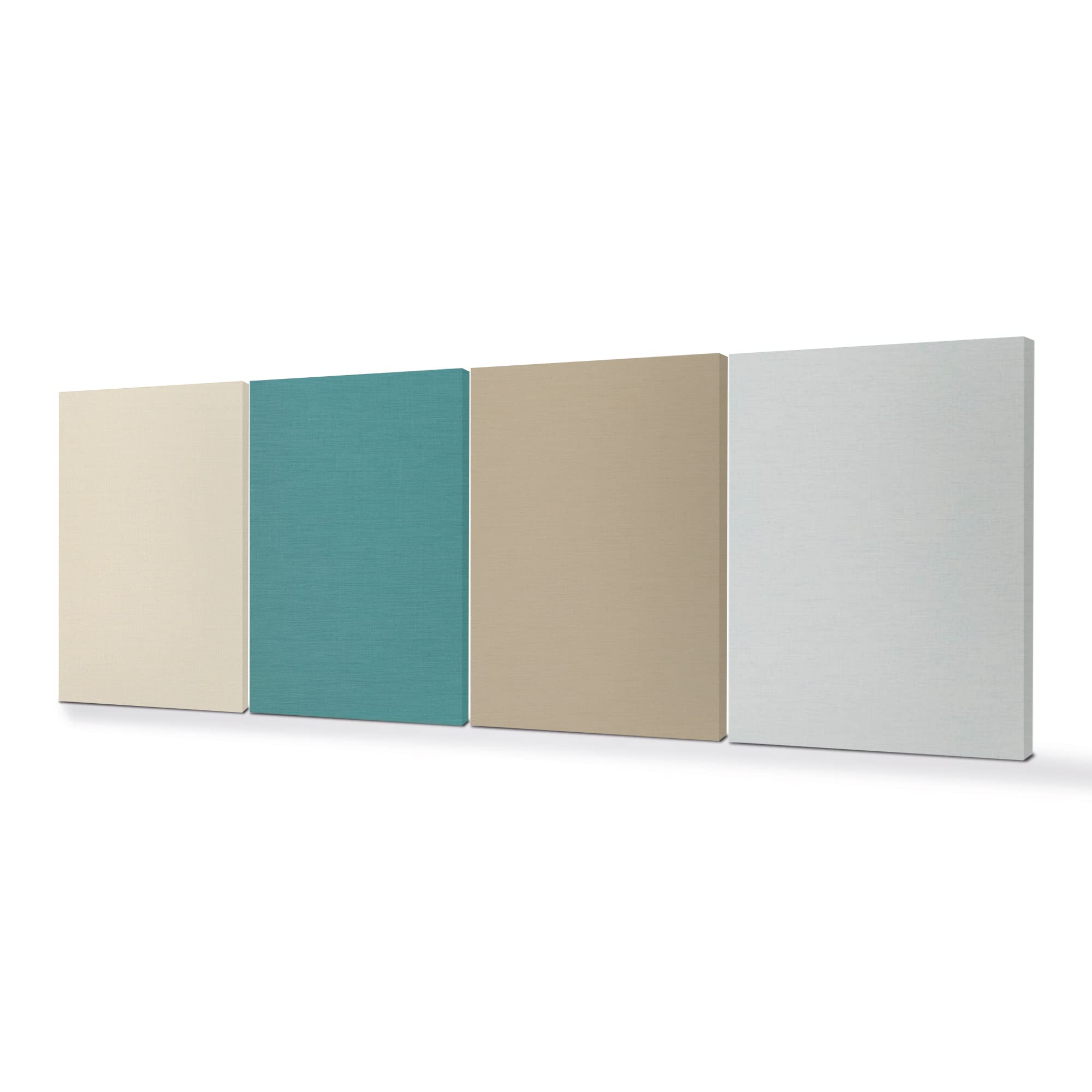 SILENT4® Panelli Fonoassorbenti Pareti, Set da 4 pezzi, da 114x72x5cm, per ambienti fino a 20 m², Pannello Fonoassorbente con rivestimento in tessuto, montaggio a adesivo e a vite