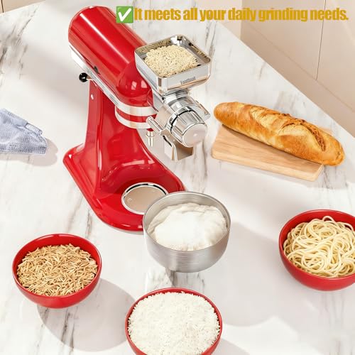 Metal Grain Mill Attachment for KitchenAid Stand Mixer – 12-Level Grind Adjustment, All-Metal Construction for Grinding Grains, Spices & More by FaatDaat - Image 3