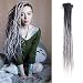 24 inch 100% Handmade Dreadlocks Extensions Fashion Reggae Hair Hip-Hop Style Soft faux locs Crochet Braiding Hair For Women/Men (24Inch 10Pcs, Black&Sliver Grey)