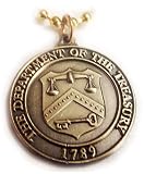 Department of The Treasury IRS Seal Pendant Necklace w/Ball Chain