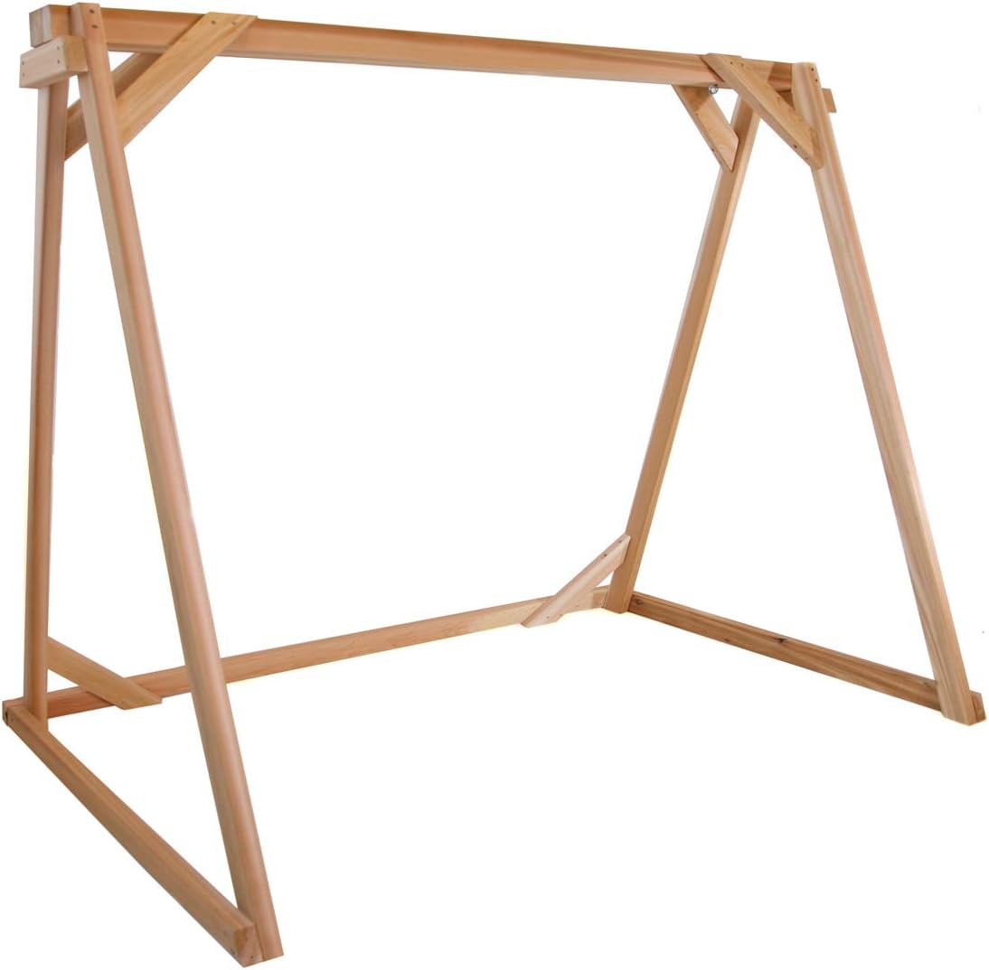 All Things Cedar AF90 Swing Frame | 8ft Premium Outdoor Swing Stand | Durable Porch Swing Frame with Swing Mounting Hardware | Handcrafted Cedar Wood Compatible with 60 Wide Swings 90x48x68